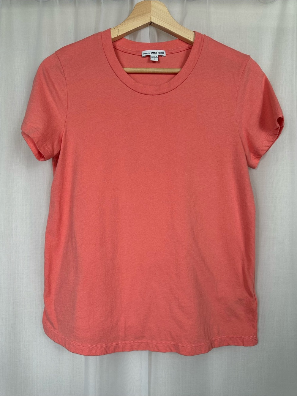 Standard James Perse Womens Vintage Little Boy Tee Size 1/Small Salmon Coral